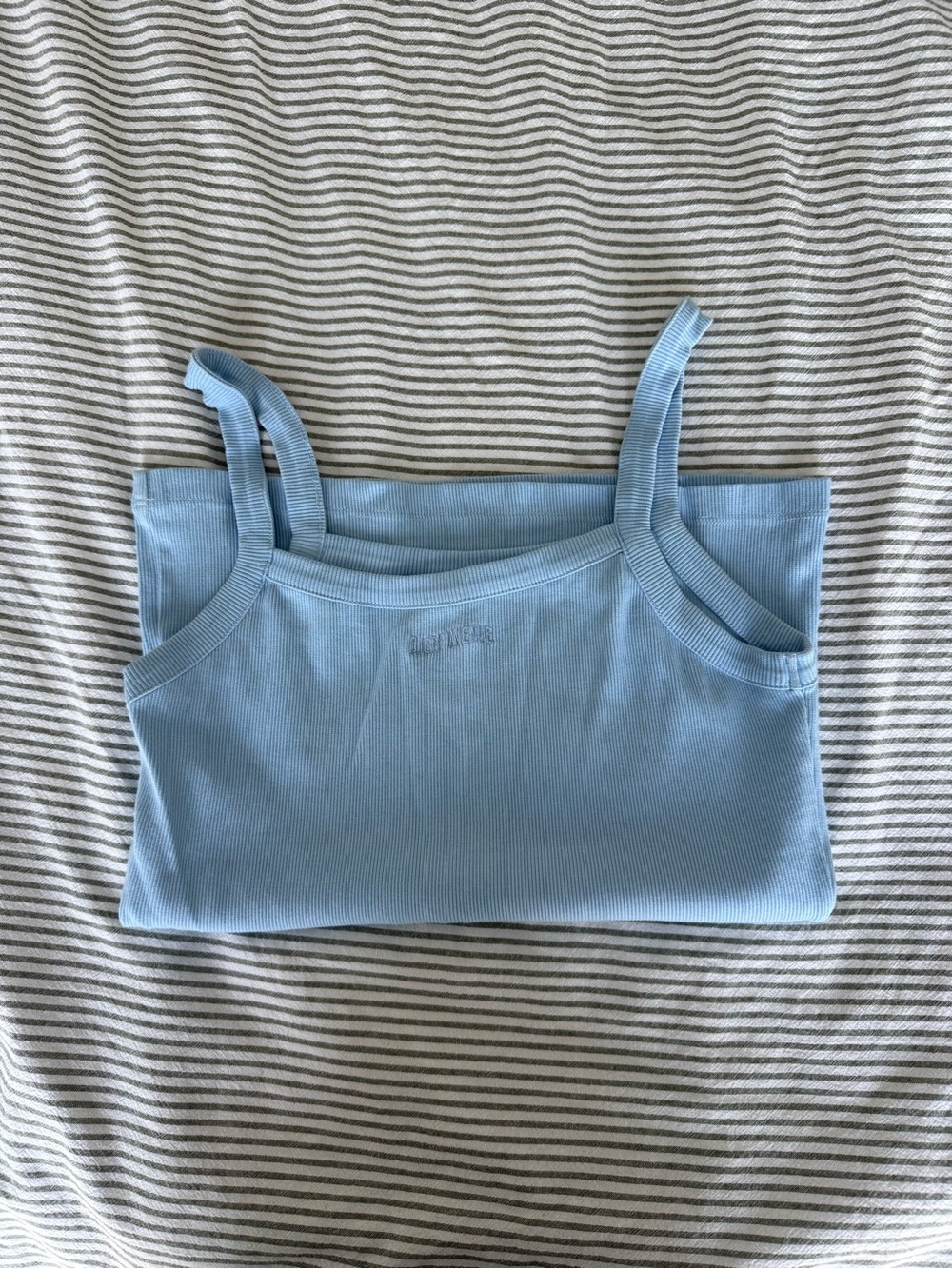 Djerf Avenue Light Blue Ribbed Tank